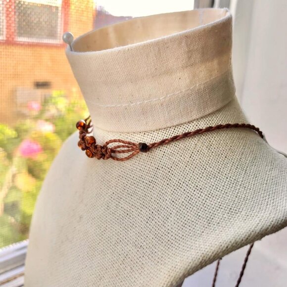 Boho Granola Girl Beaded Macrame Necklace | Choker - Picture 5 of 6